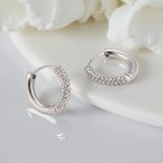 Стоманени обеци Кели са дискретни кръгове с ръчно поставени австрийски кристали.