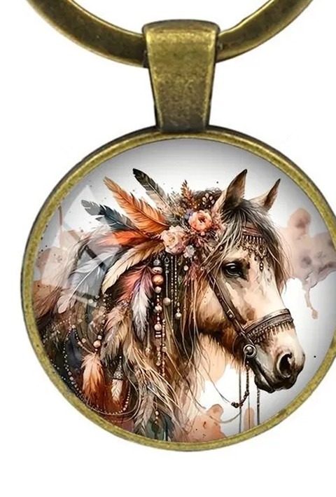 kluciodirzatel-indianski-kon Цветен ключодържател "Индиански кон". Впечатлява с изчистен дизайн, цветният, стил, елегантност и красота.